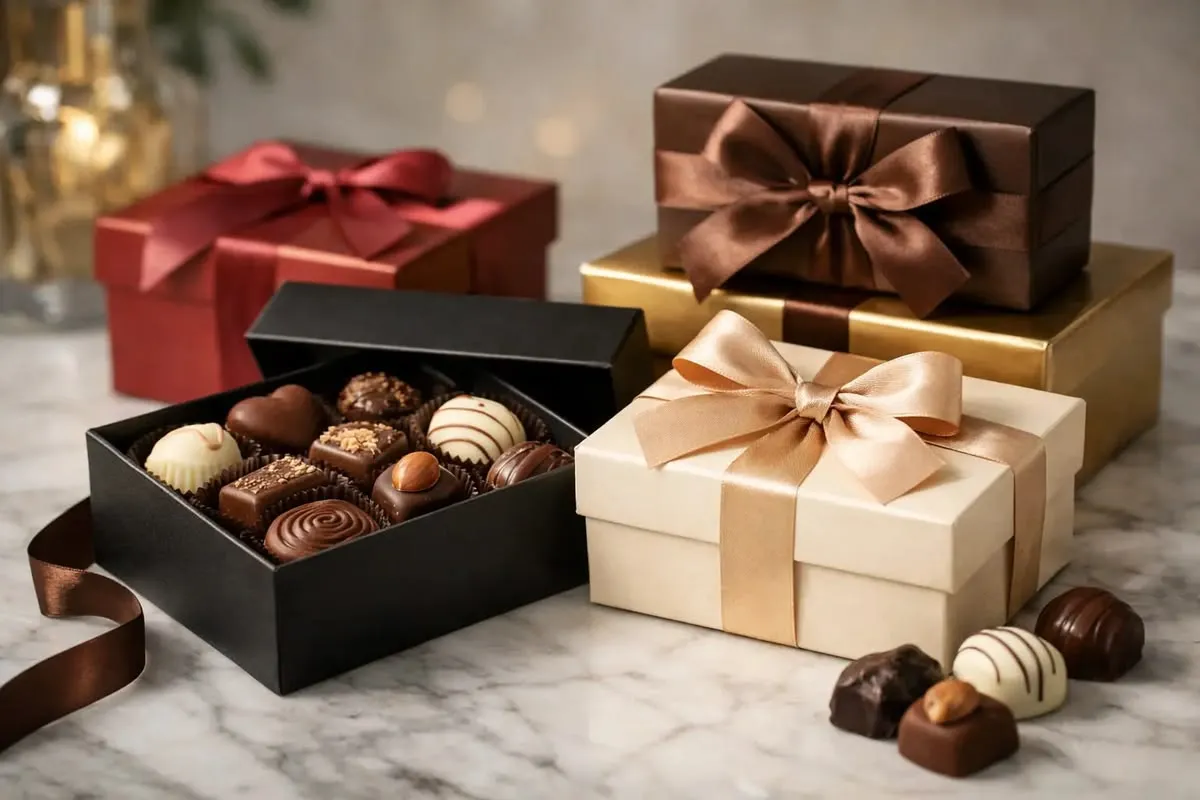 A selection of chocolates presented as a thoughtful gift